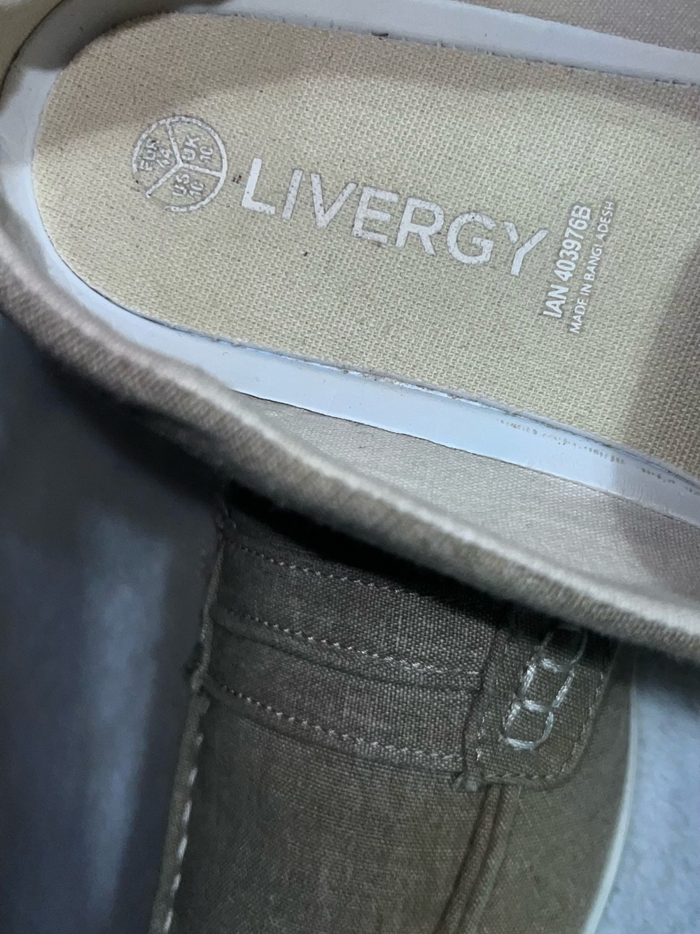 Men's Casual Slip-On Loafers in Taupe Canvas MS009 - Picture 6 of 7